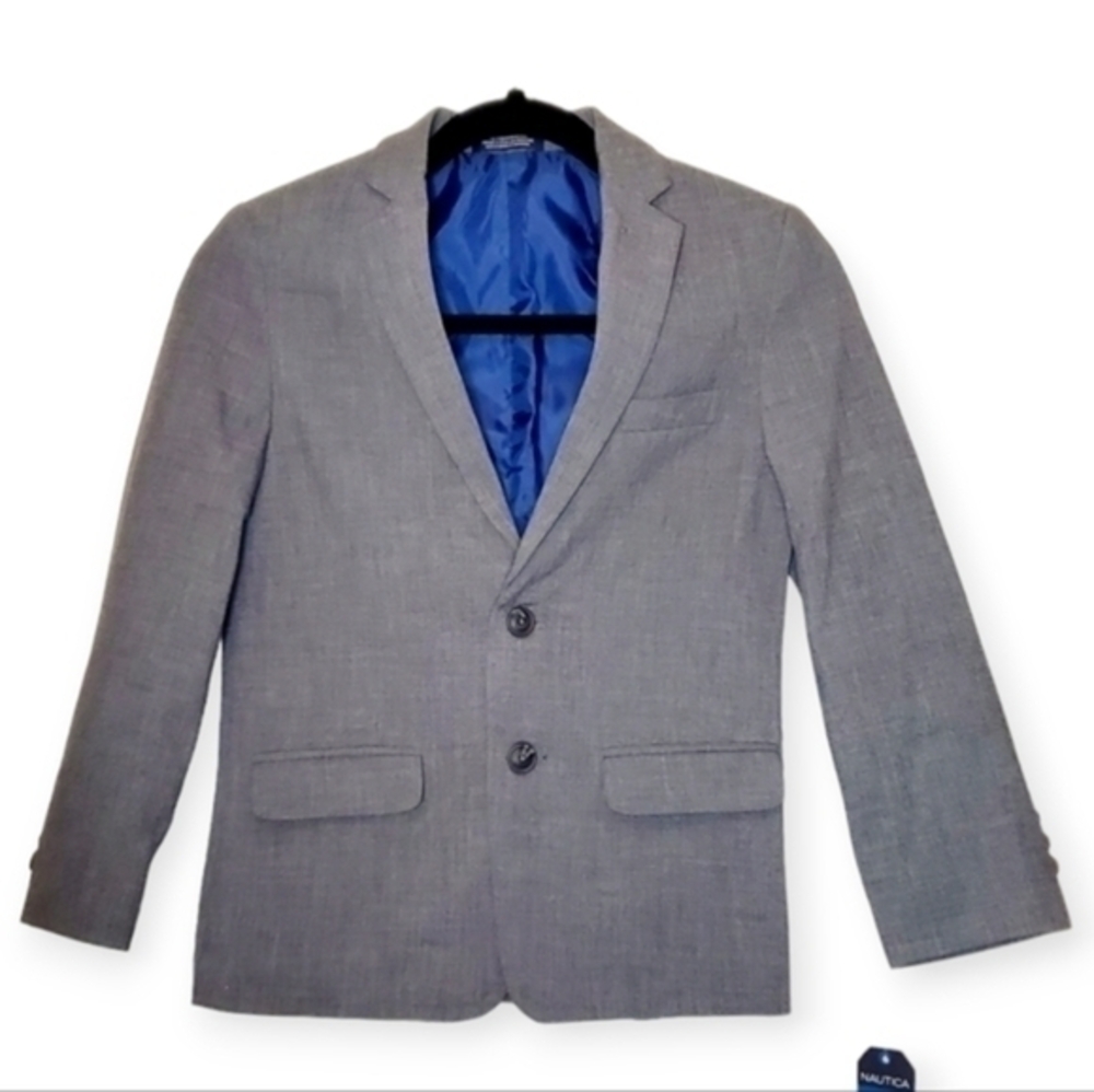NWT Nautica Stretch Kid's Light Grey Suit Jacket